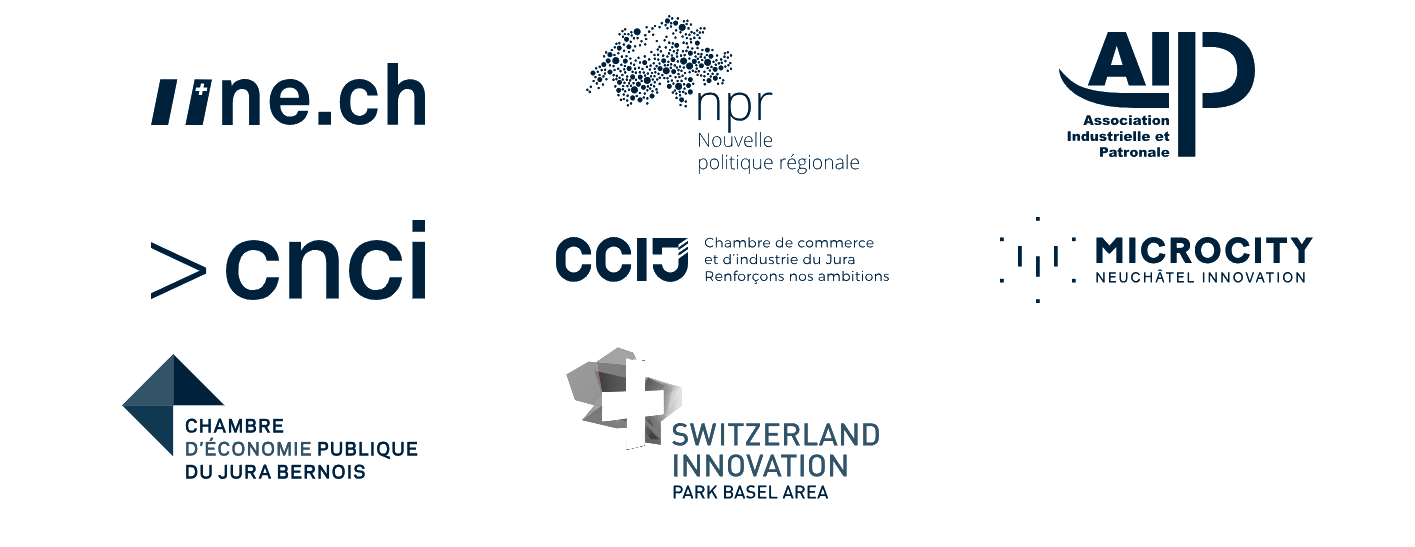 République et Canton de Neuchâtel, Nouvelle politique régionale, Association industrielle et patronale, CNCI, Chambre de commerce et d'industrie du Jura, Microcity, Chambre d'économie publique du Jura bernois, Switzerland Innovation Park Basel Area